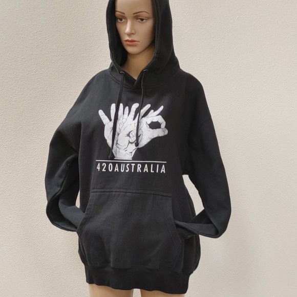 BLACK 420 PULLOVER HOODIE BY SPREAD SHIRT MEN L - Picture 1 of 12